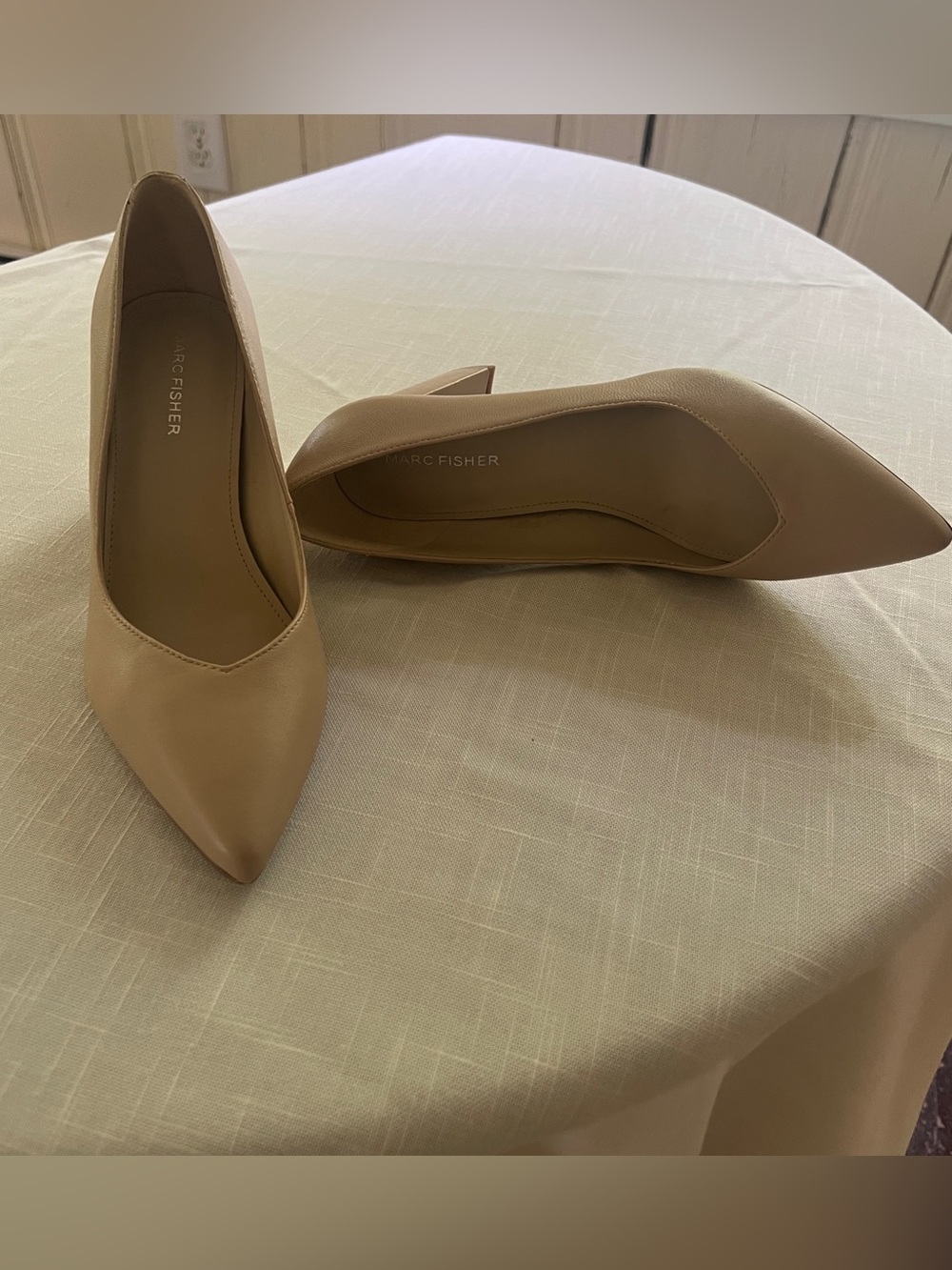 Marc Fisher Zala Beige Pointed-Toe Pumps 8